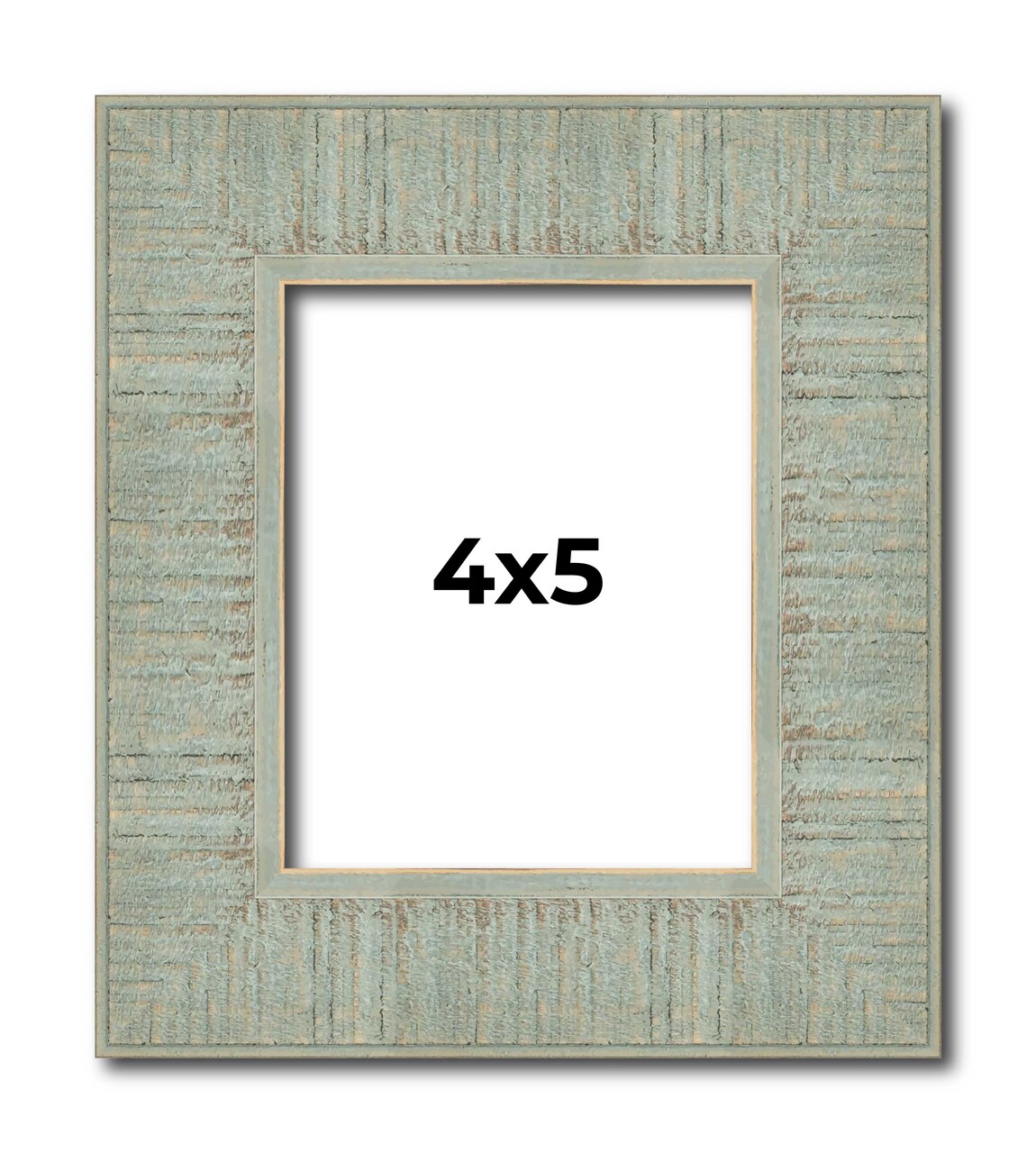 4x5 Sculpted Picture Frame with UV-Resistant Acrylic & Acid Free Backing, Available in 5 Finishes - Black, Blue, Gold, Silver, and White